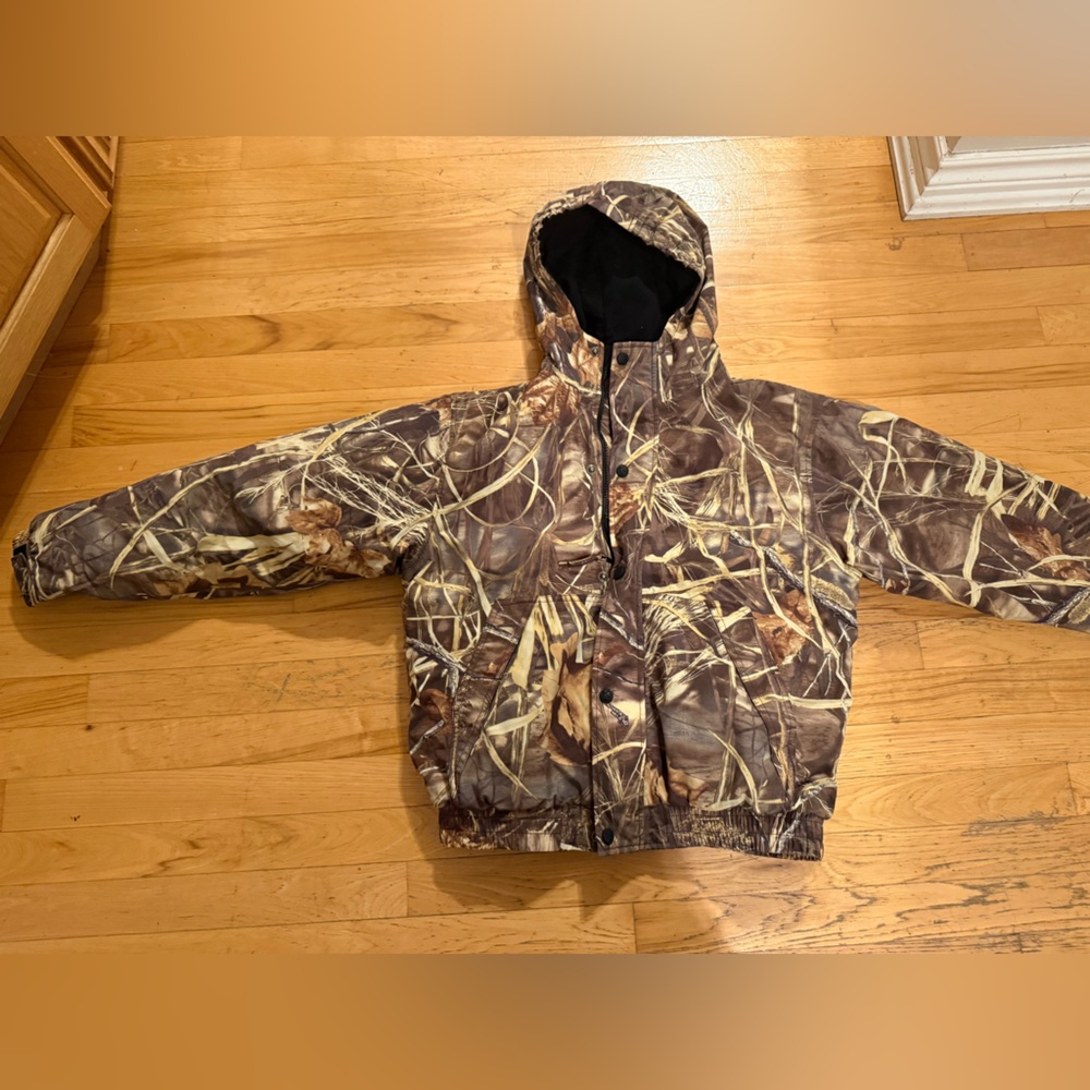 Kids Camouflage Hooded Jacket - Brown Camo: Guide Series XL - Picture 2 of 6